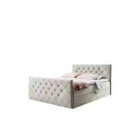 BOXBETT Eivor In überlänge - Beige, Holzwerkstoff/Textil (200/220cm) - Fun Möbel
