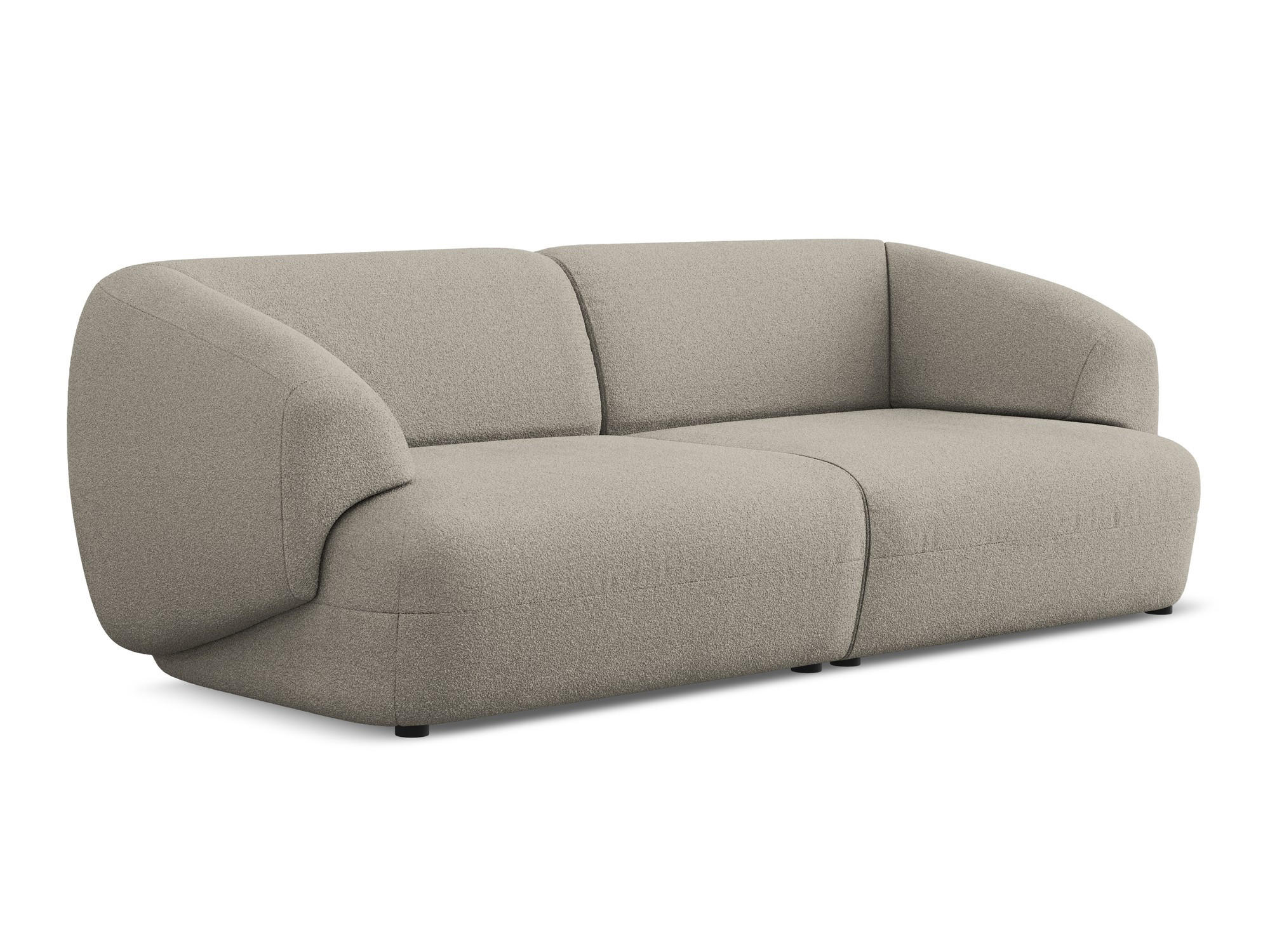 4-SITZER-SOFA Bouclé Stoff Beige - Beige/Schwarz, Kunststoff/Textil (232/81/98cm) - Makamii
