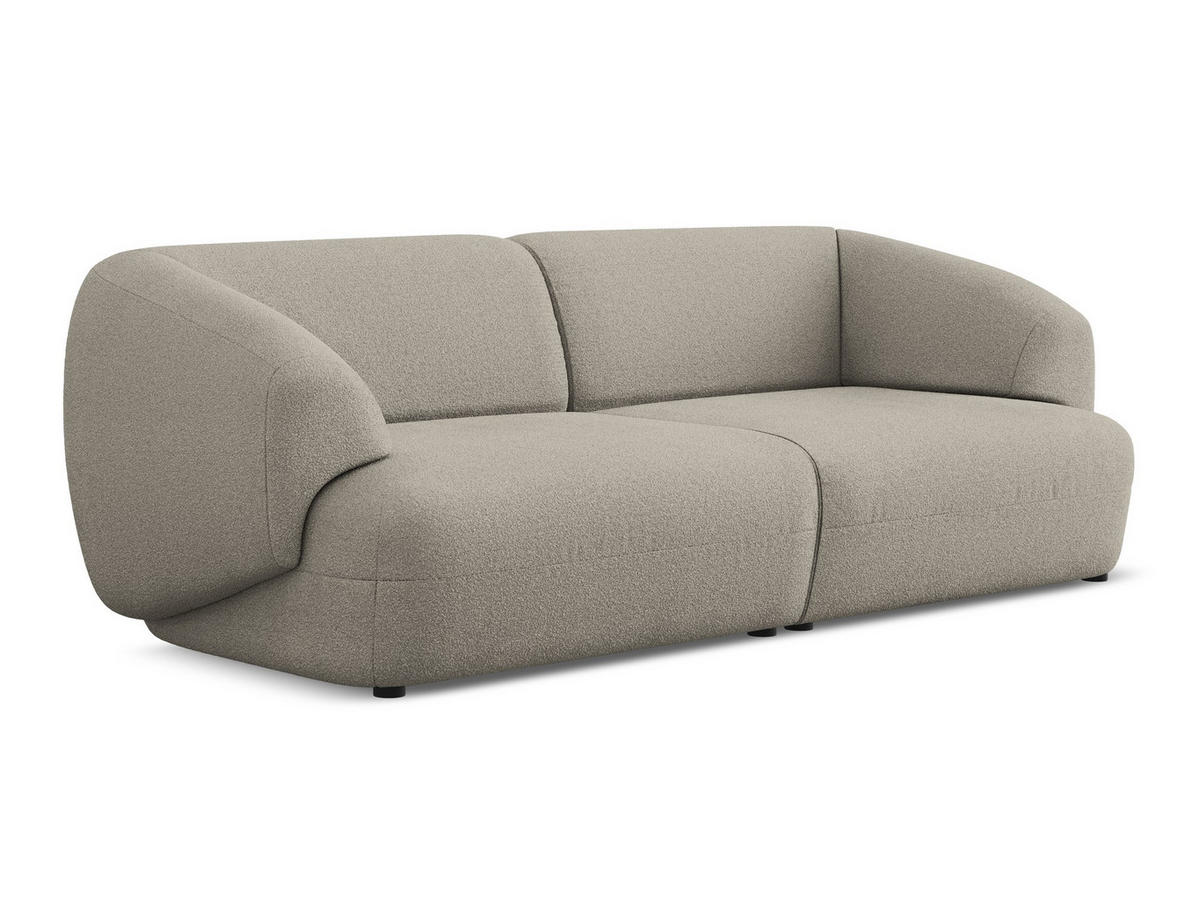 4-SITZER-SOFA Bouclé Stoff Beige - Beige/Schwarz, Kunststoff/Textil (232/81/98cm) - Makamii