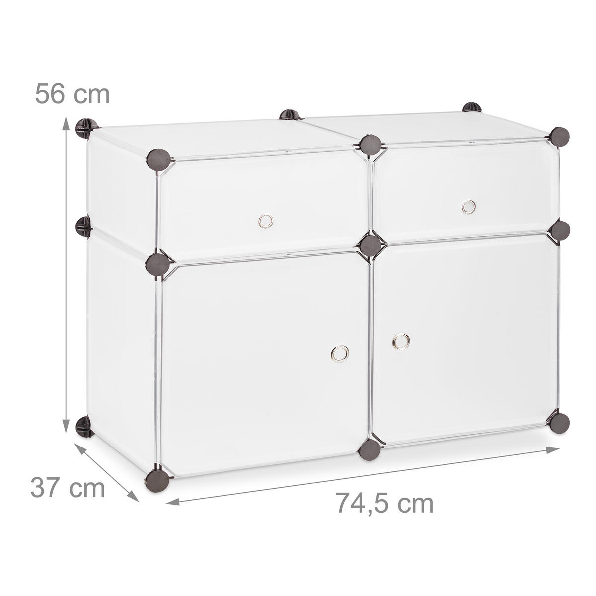 REGALSYSTEM - Transparent, Kunststoff/Metall (74.5/56/37cm) - Relaxdays