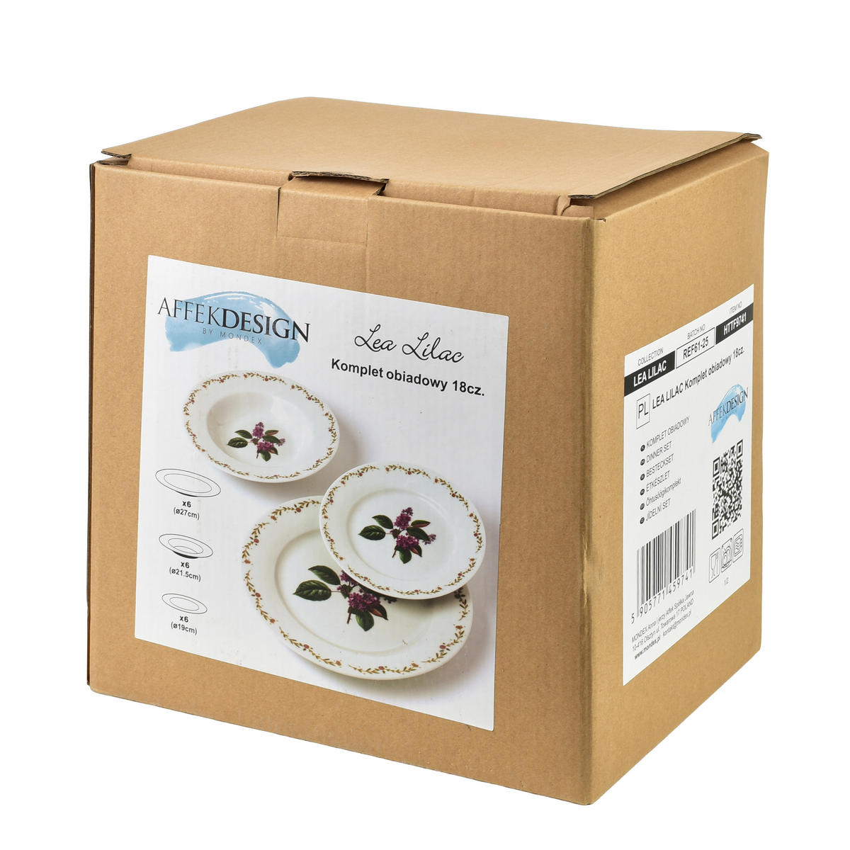 JÍDELNÍ SADA, porcelán, fialová - šeříková, keramika (21/28/28cm) - Mondex
