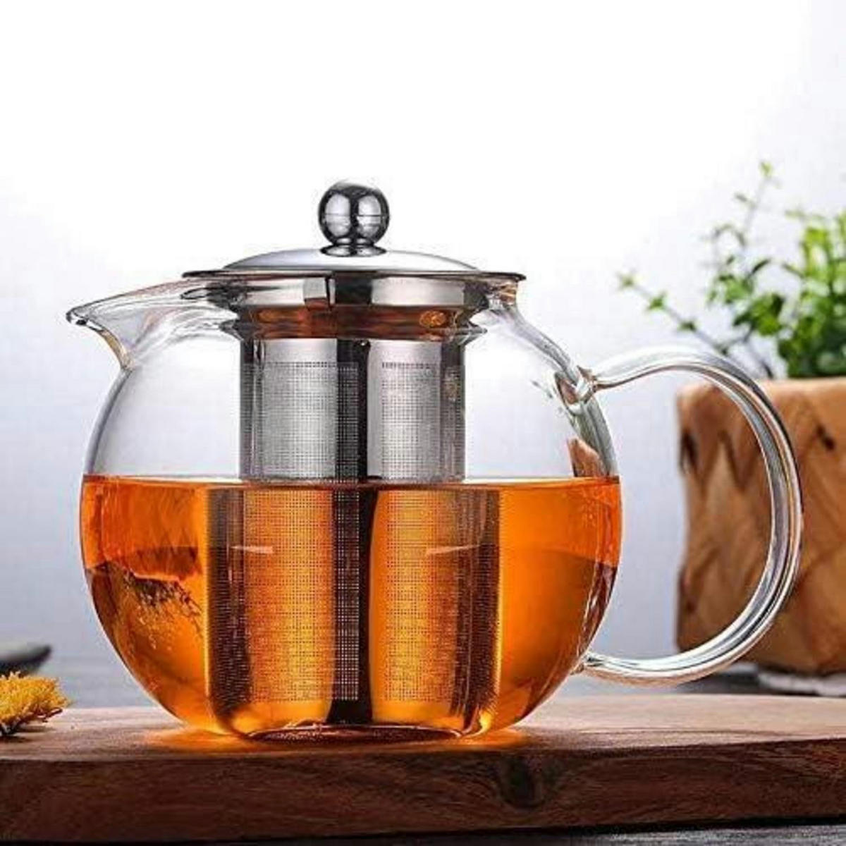 TEEKANNE Glas 600 ml mit Edelstahl-Sieb - Transparent, Glas (13.9/14.5cm)