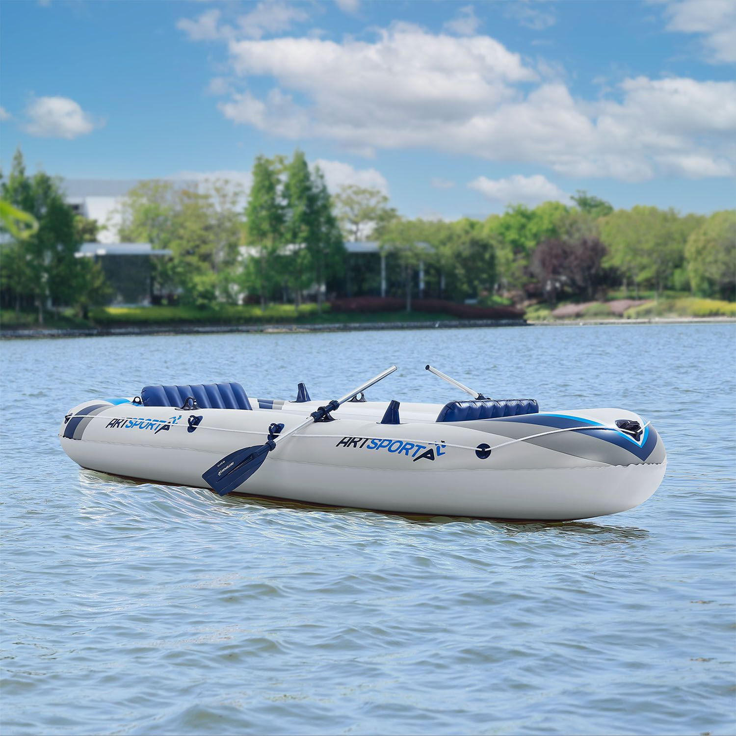 SCHLAUCHBOOT Paddelboot mit zwei Sitzbänken 3,22 m - Blau, Kunststoff (322/163/44cm) - Artsport