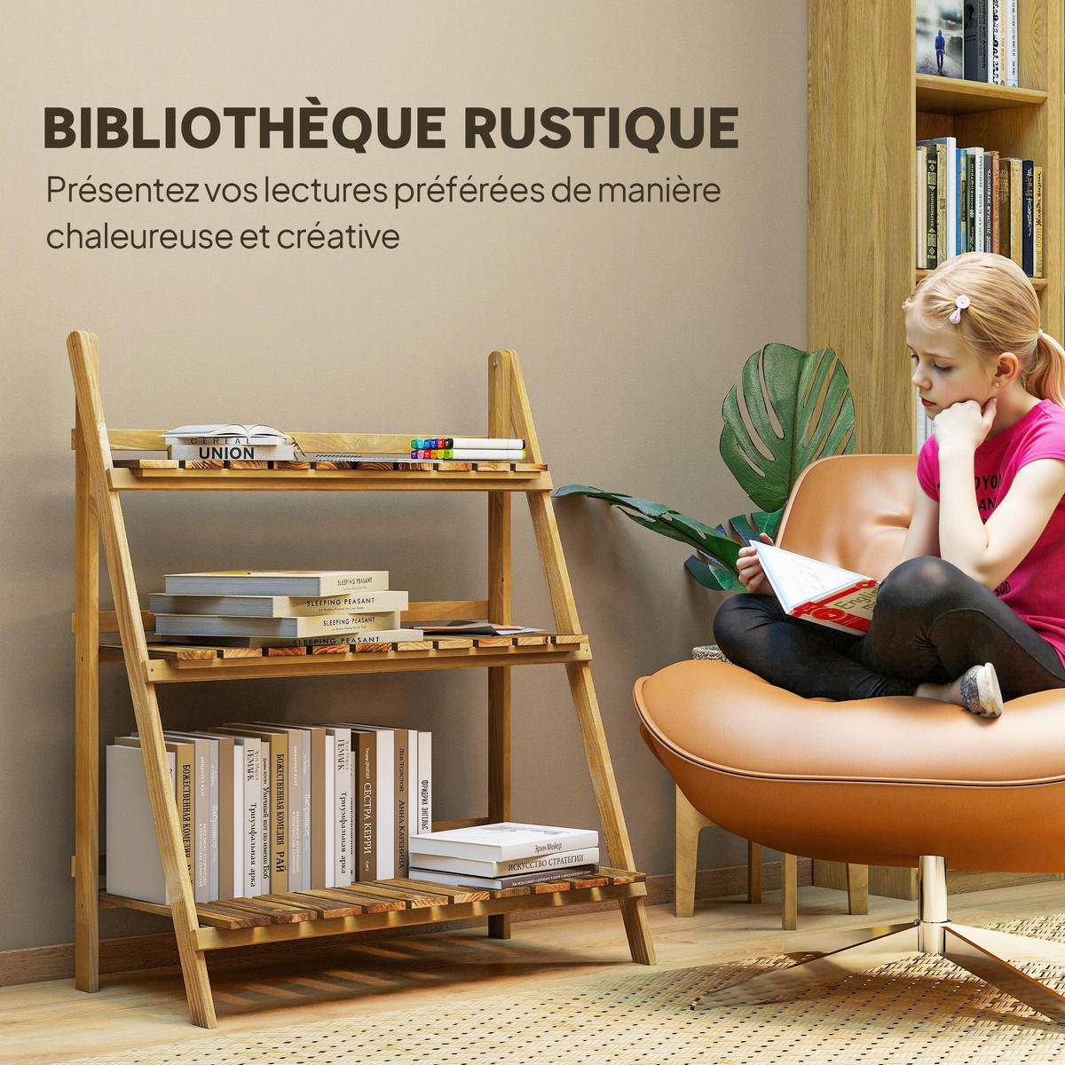 BLUMENTREPPE DE-12126 3-stufig, klappbar, pyramidale Form Braun - Braun, Holz (37/93/80cm) - ComfortXL