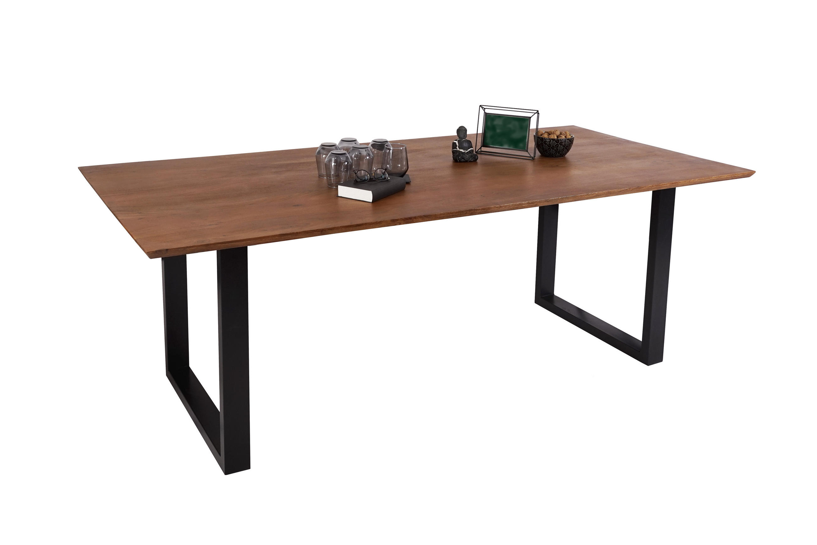 ESSTISCH ATLANTA - Schwarz/Braun, Holz/Metall (100/200/77cm) - SAM