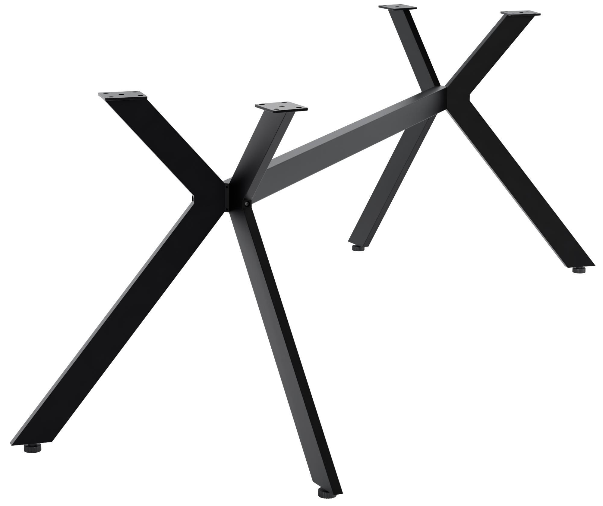 TISCHBEIN eckig 195/133/72 cm Metall Schwarz - Schwarz, Metall (195/72/133cm) - CLP