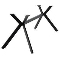 TISCHBEIN eckig 195/133/72 cm Metall Schwarz - Schwarz, Metall (195/72/133cm) - CLP