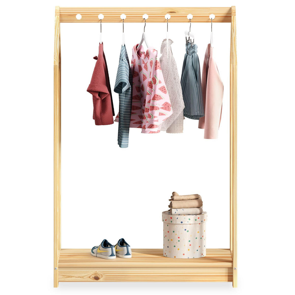 KINDER KLEIDERSTÄNDER SALLY natur - Naturfarben, Holz (78/118/42cm) - IDIMEX