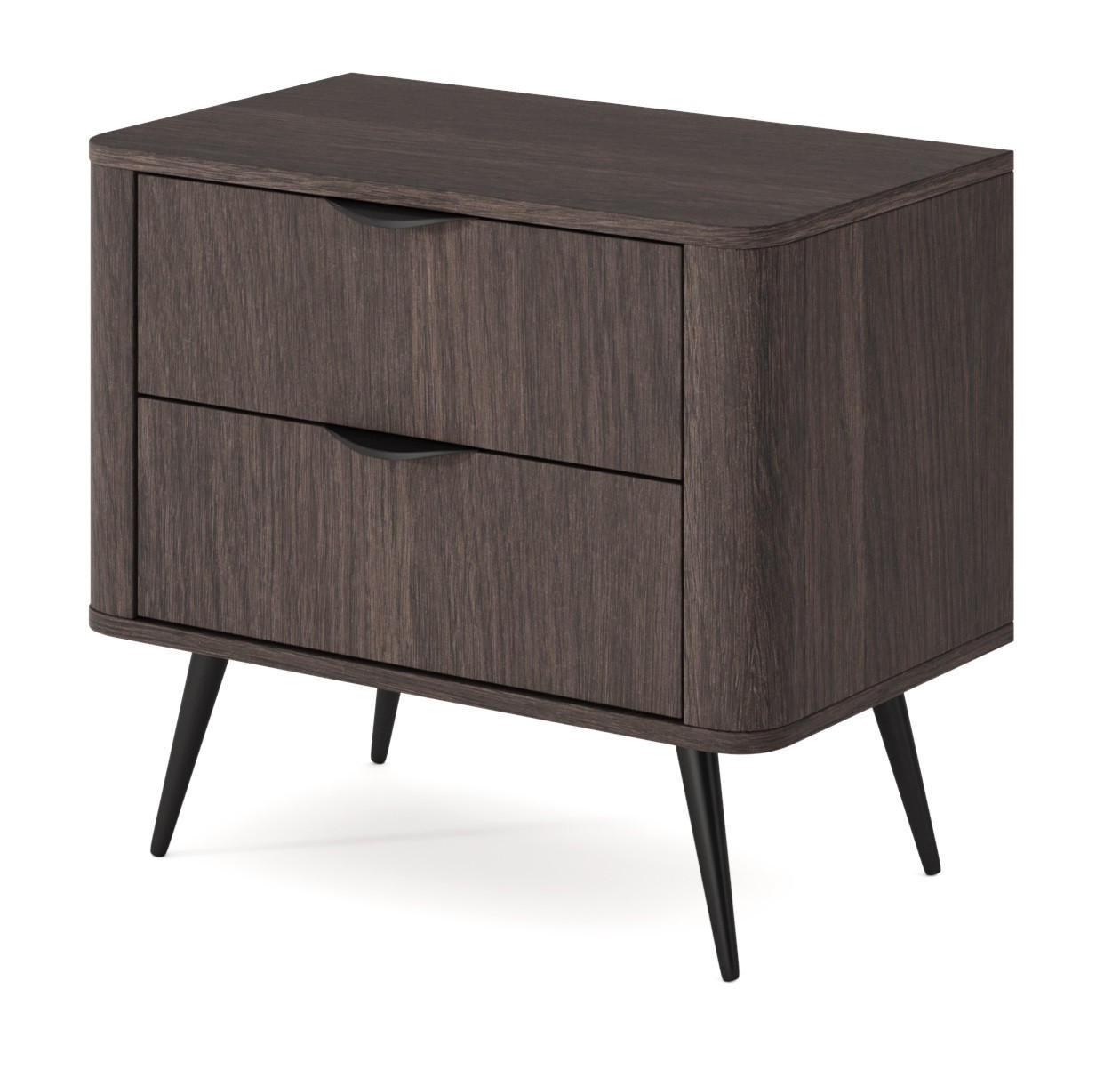 NACHTTISCH Braun 65 cm mit Schubladen Estera, Eiche Dunin - Eichefarben, Holz (63/55/38cm) - Emporius