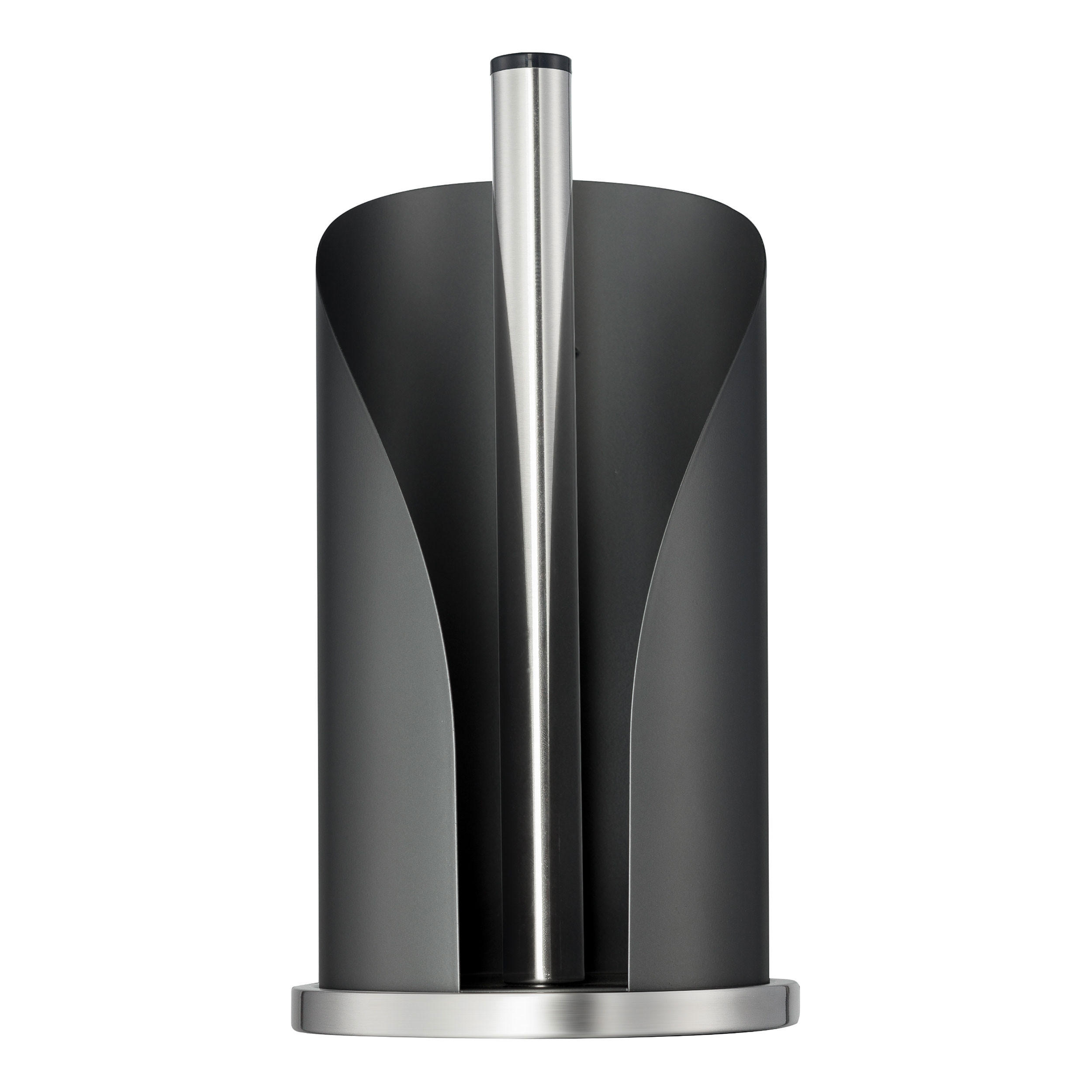 ROLLENHALTER für Küchen- und WC-Rollen Graphit matt - Schwarz, Metall (15.5/30/15.5cm) - Wesco