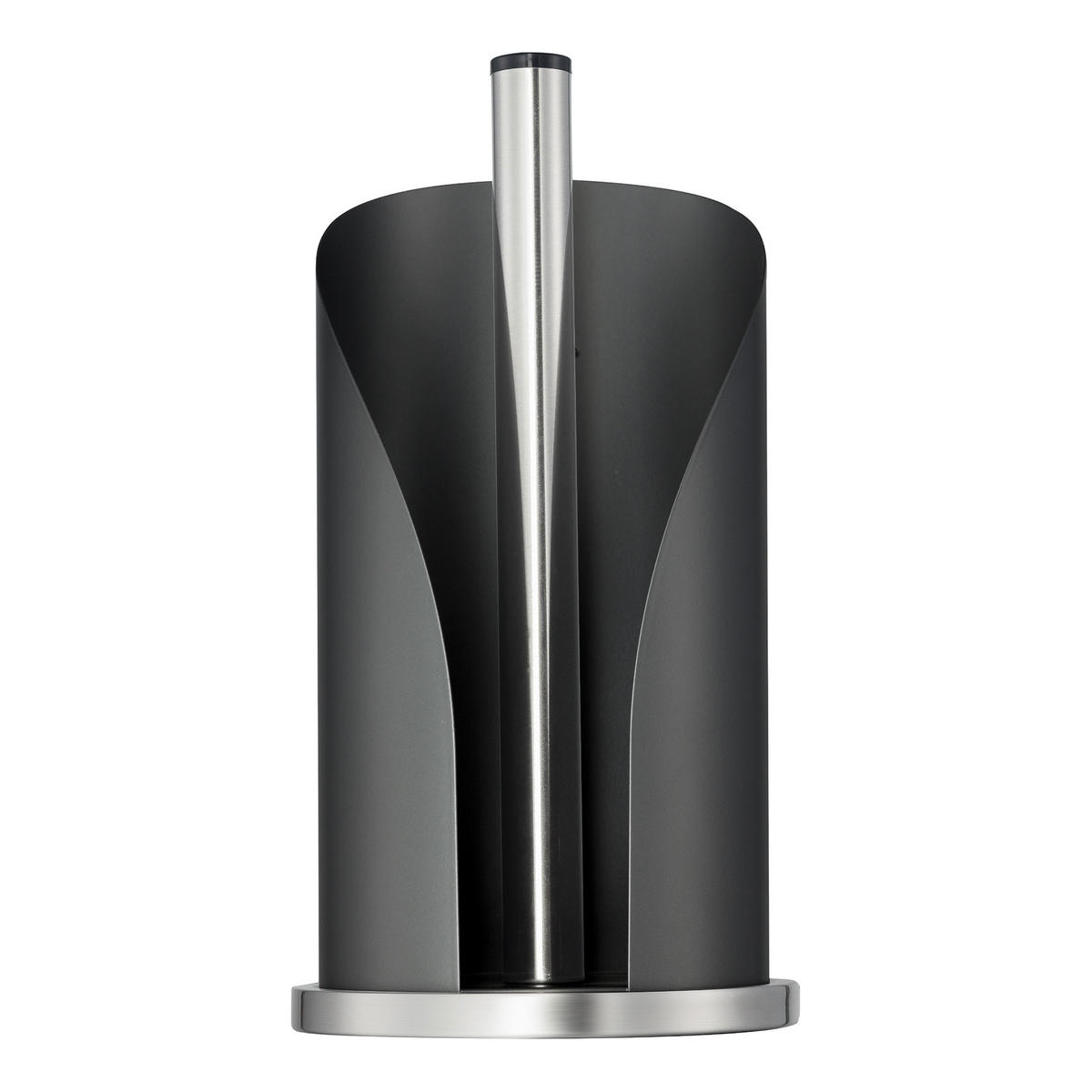 ROLLENHALTER für Küchen- und WC-Rollen Graphit matt - Schwarz, Metall (15.5/30/15.5cm) - Wesco