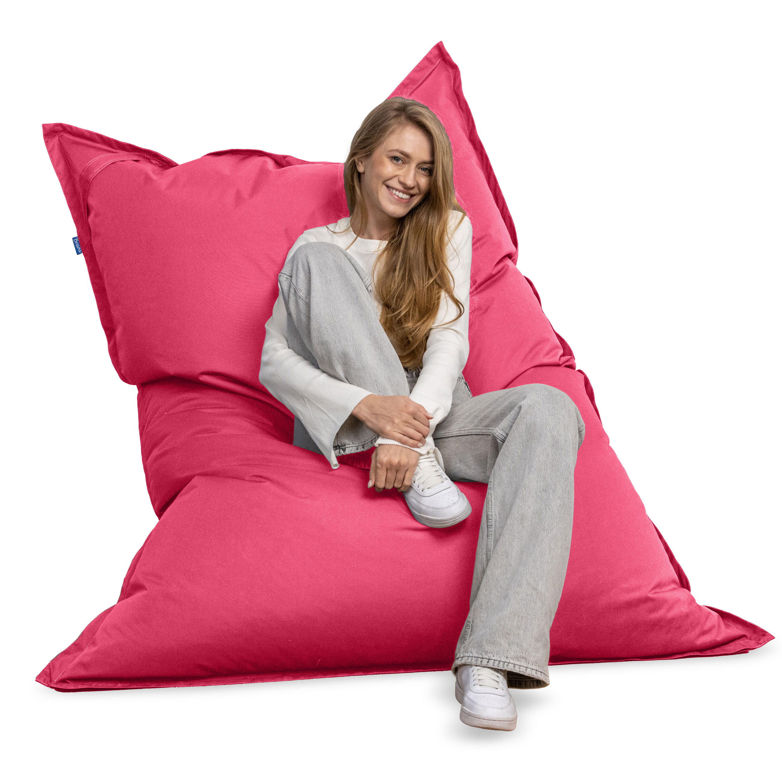SITZSACK XXL Caree pink, 140x180cm groß für Outdoor - Pink, Textil (180/140/30cm) - Bruni