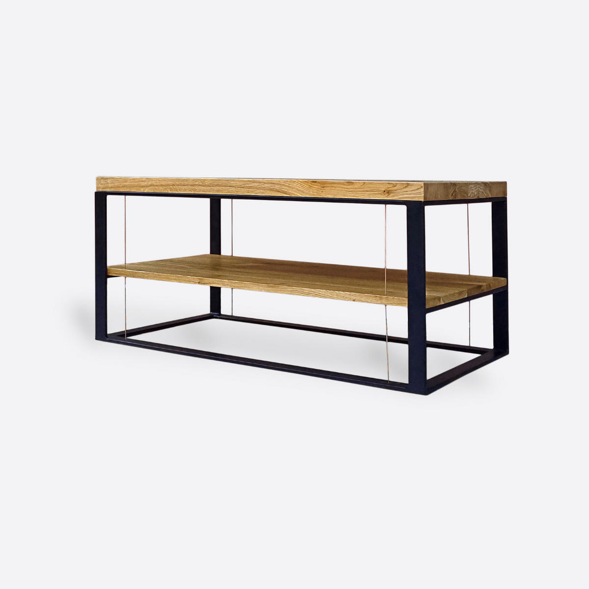 WOHNZIMMERTISCH Industrie Optik aus Massivholz fürs Wohnzimmer IBSEN - Eichefarben, Holz (50/100/45cm) - Rawood Furniture