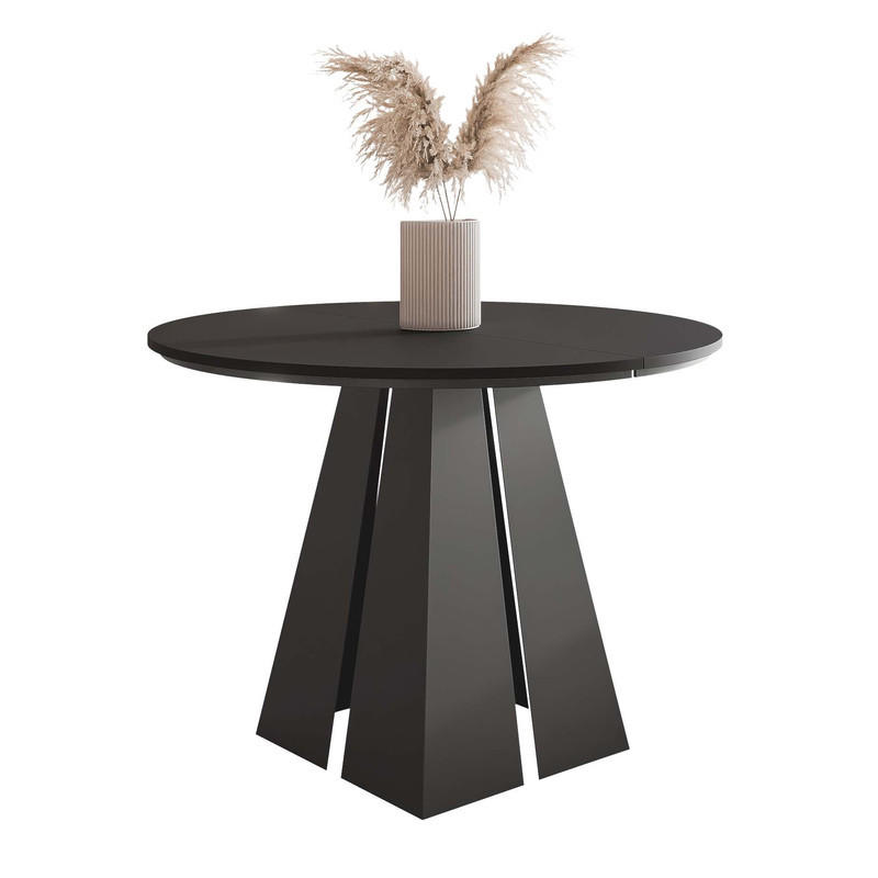 AUSZIEHTISCH FORTE 100/76 cm, Schwarz - Schwarz, Holzwerkstoff/Metall (100/100/76cm) - Idohome
