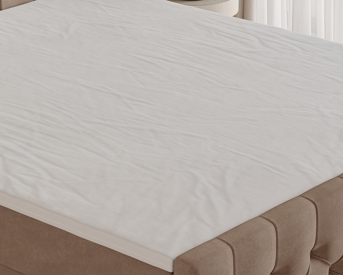 BOXBETT 12 140 x 200 cm - Manila - Modernes Polsterbett mit Bettkasten inkl. PU-Schaum-Topper und Federmechanismus - Cappuccino, Holz (140/200cm) - ROYAL24_MARKT