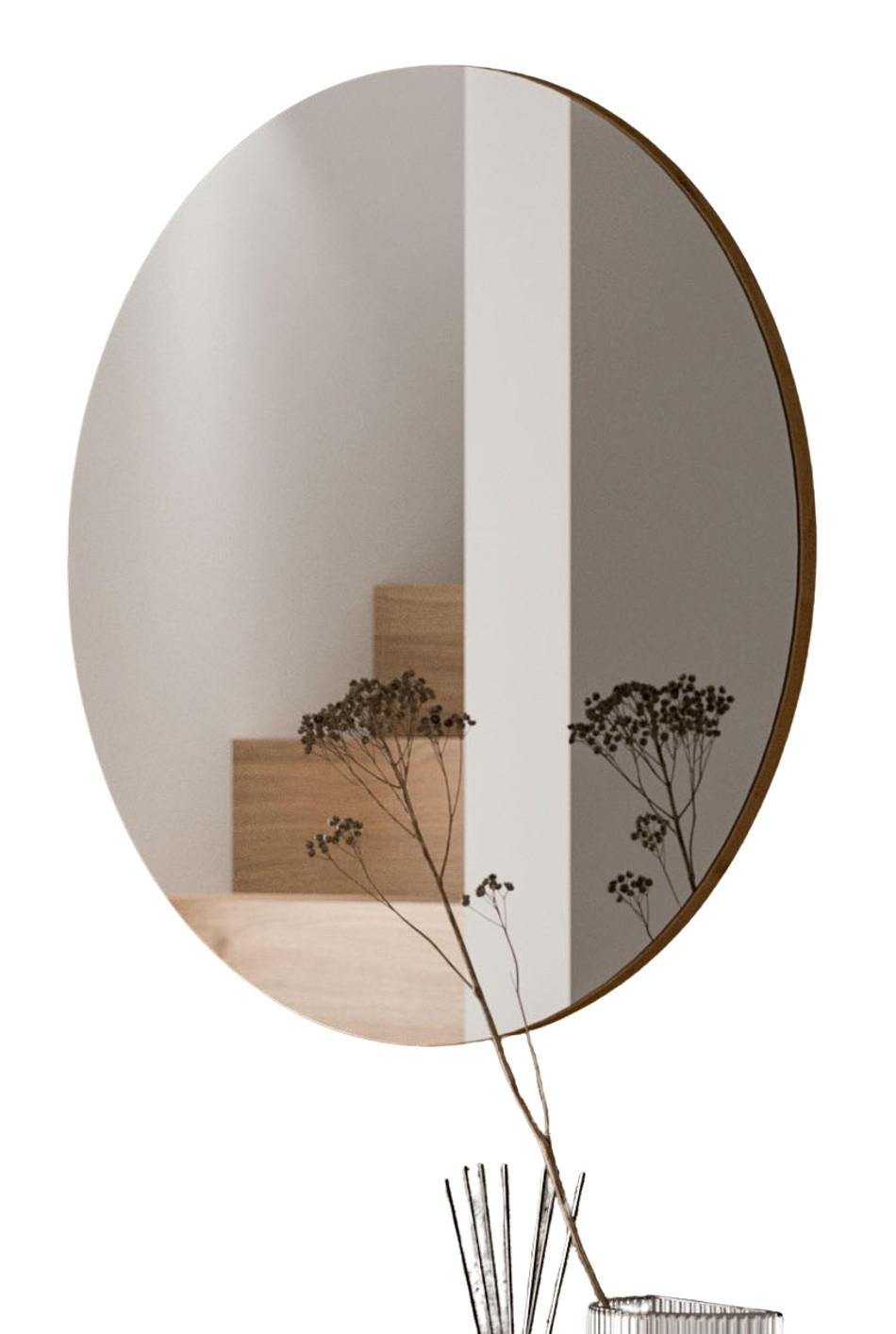 GARDEROBENSPIEGEL Eiche Artisan Ø 70 cm, Wandspiegel rund - Eiche Artisan, Glas/Holzwerkstoff (70/70/6cm) - Inn.Furn