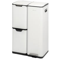ABFALLEIMER, 54 Liter, aus Metall, weiß - Weiß, Metall (46/70.5/38.5cm) - eluno
