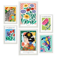 POSTER Set Mit 6 Wilders Zusammenfassung A3 & A4 Weißer Rahmen - Weiß, Papier (29/3cm) - Nacnic