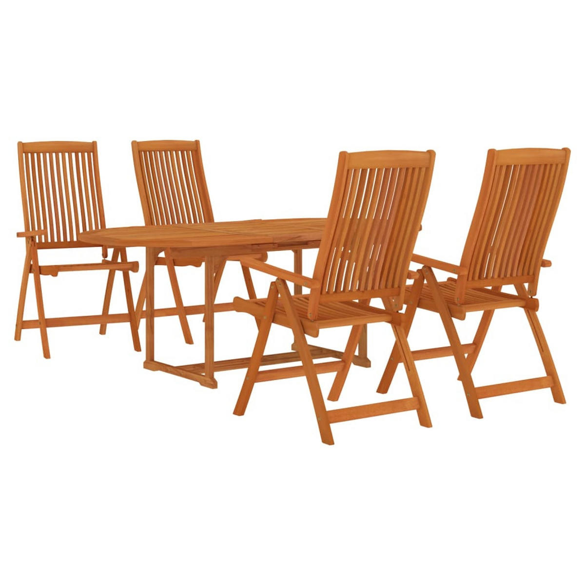 GARTEN-ESSGRUPPE 5Er Set Massivholz Eukalyptus - Braun, Holz - vidaXL