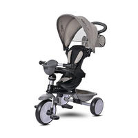 DREIRAD One 3 in 1 hellgrau EVA-Reifen Schiebestange Anti-Rutsch Pedale umbaubar - Hellgrau, Metall (70/50/96cm) - Lorelli