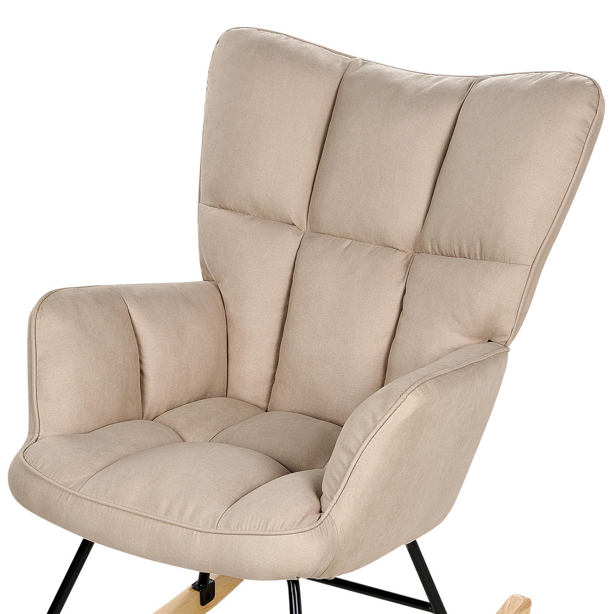 SCHAUKELSESSEL Beige Oulu - Hellbraun/Beige, Textil (71/104/83cm) - Beliani