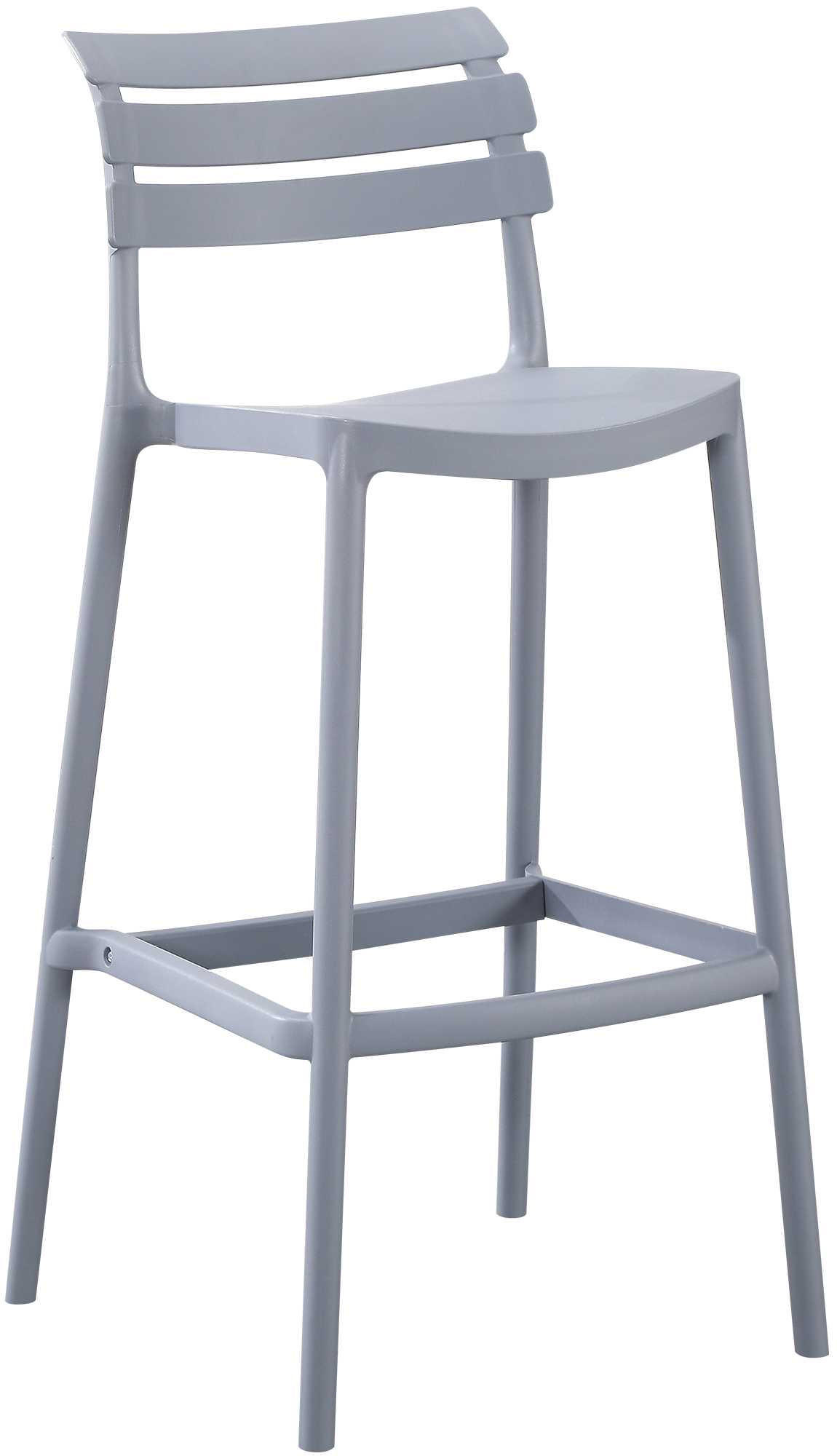 BARHOCKER Nils Lehne 49x50x99cm Kunststoff Grau Hoher - Grau, Kunststoff (49/99/50cm) - DELUKE