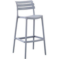 BARHOCKER Nils Lehne 49x50x99cm Kunststoff Grau Hoher - Grau, Kunststoff (49/99/50cm) - DELUKE