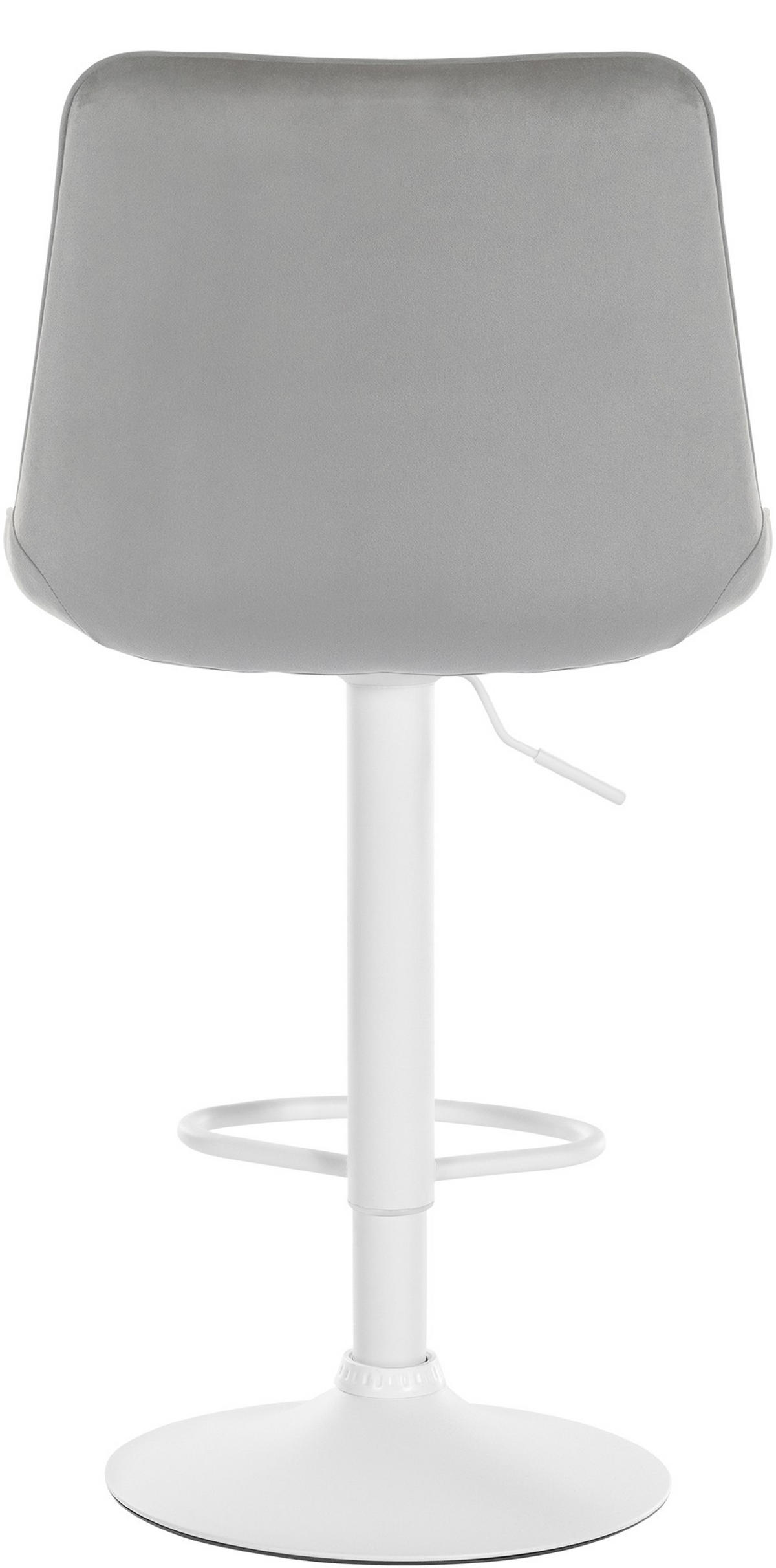 BARHOCKER Tolor Samt weiß grau - Weiß/Grau, Textil/Metall (49.5/112/50cm) - TPFLiving