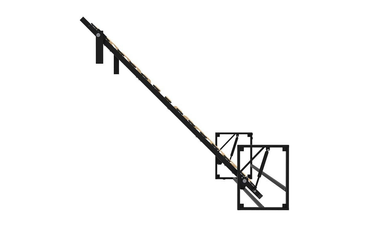 WANDBETT Morphy Classik Modulares SizeFlex- und TypeFlex-System - 160x200 Vertikal - Schwarz, Holz/Metall (160/200cm) - WallBedKing