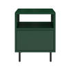 NACHTTISCH Mirka, Grün, Push to Open System, Minimalistisch - Dunkelgrün/Schwarz, Holzwerkstoff/Metall (40/47/40cm) - Dancan