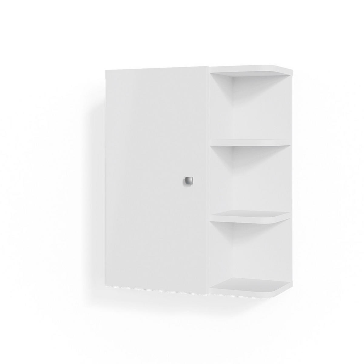 BADSCHRANK Fynn Weiß 47.2 x 59.2 cm - Weiß, Holzwerkstoff (47.2/59.2/21cm) - Vicco