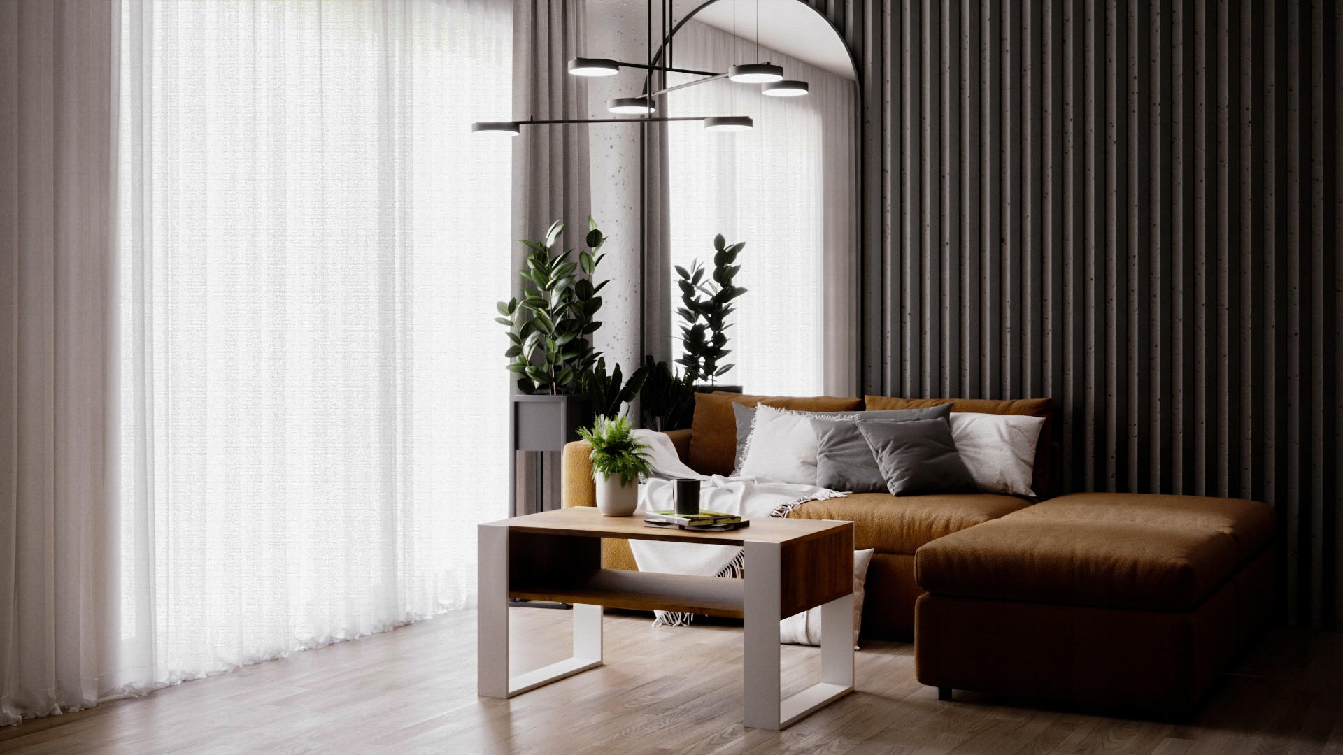 COUCHTISCH Karo92 92/45/53,6 - Nussbaumfarben/Weiß, Holzwerkstoff (54/92/45cm) - RAUMHIRSCH FURNITURE