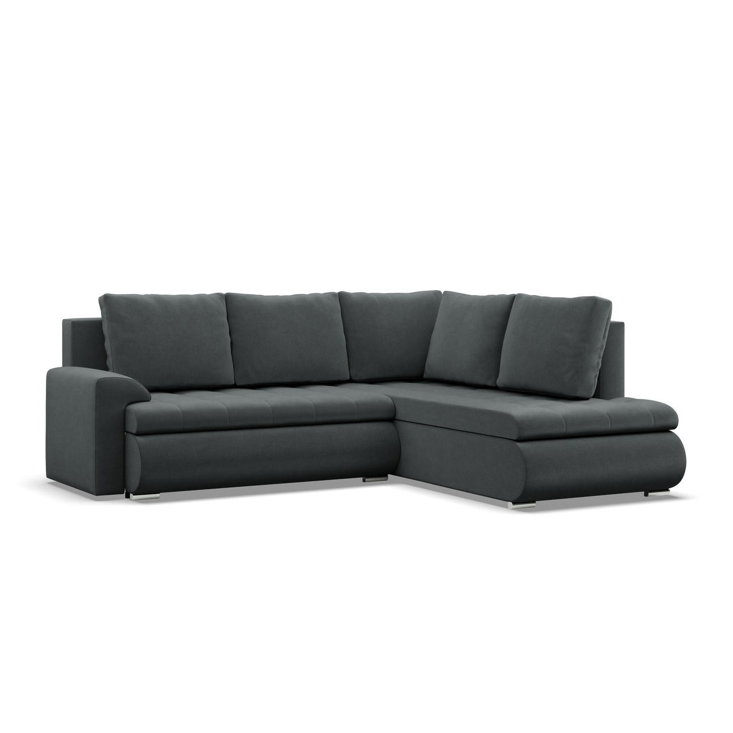 ECKSOFA RECHTS MIT SCHLAFFUNKTION FORESTA, Dunkelgrau - Dunkelgrau, Textil (230/200cm) - Mebligo