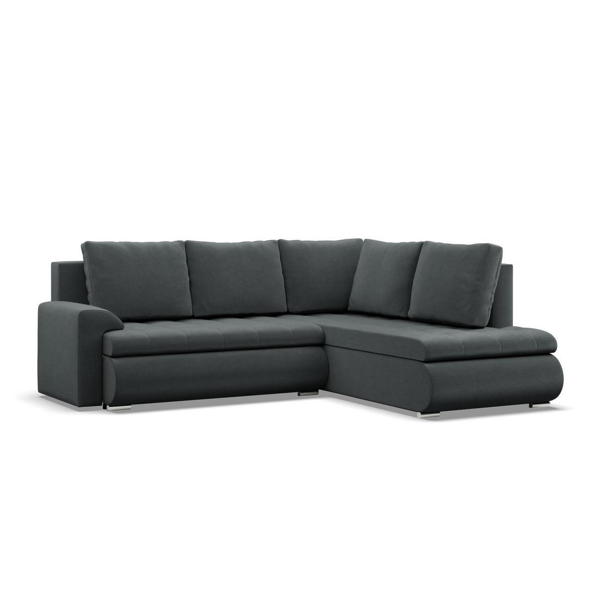 ECKSOFA RECHTS MIT SCHLAFFUNKTION FORESTA, Dunkelgrau - Dunkelgrau, Textil (230/200cm) - Mebligo