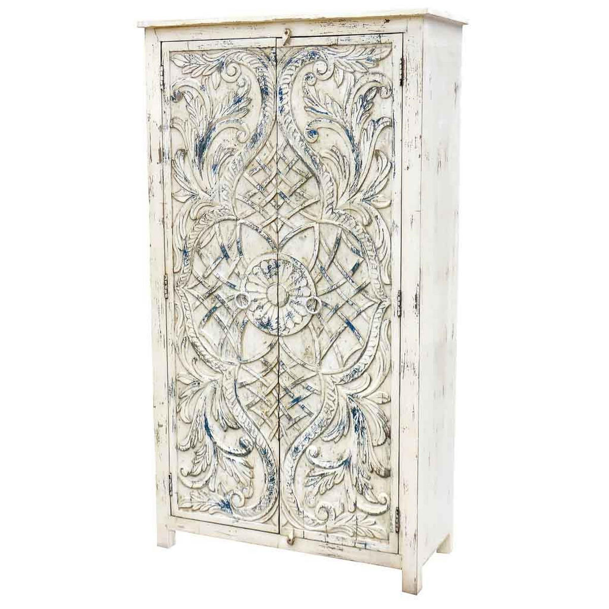 SCHRANK aus Holz 99x42x180 cm - Weiß, Holz (99/180/42cm) - Wanderlust
