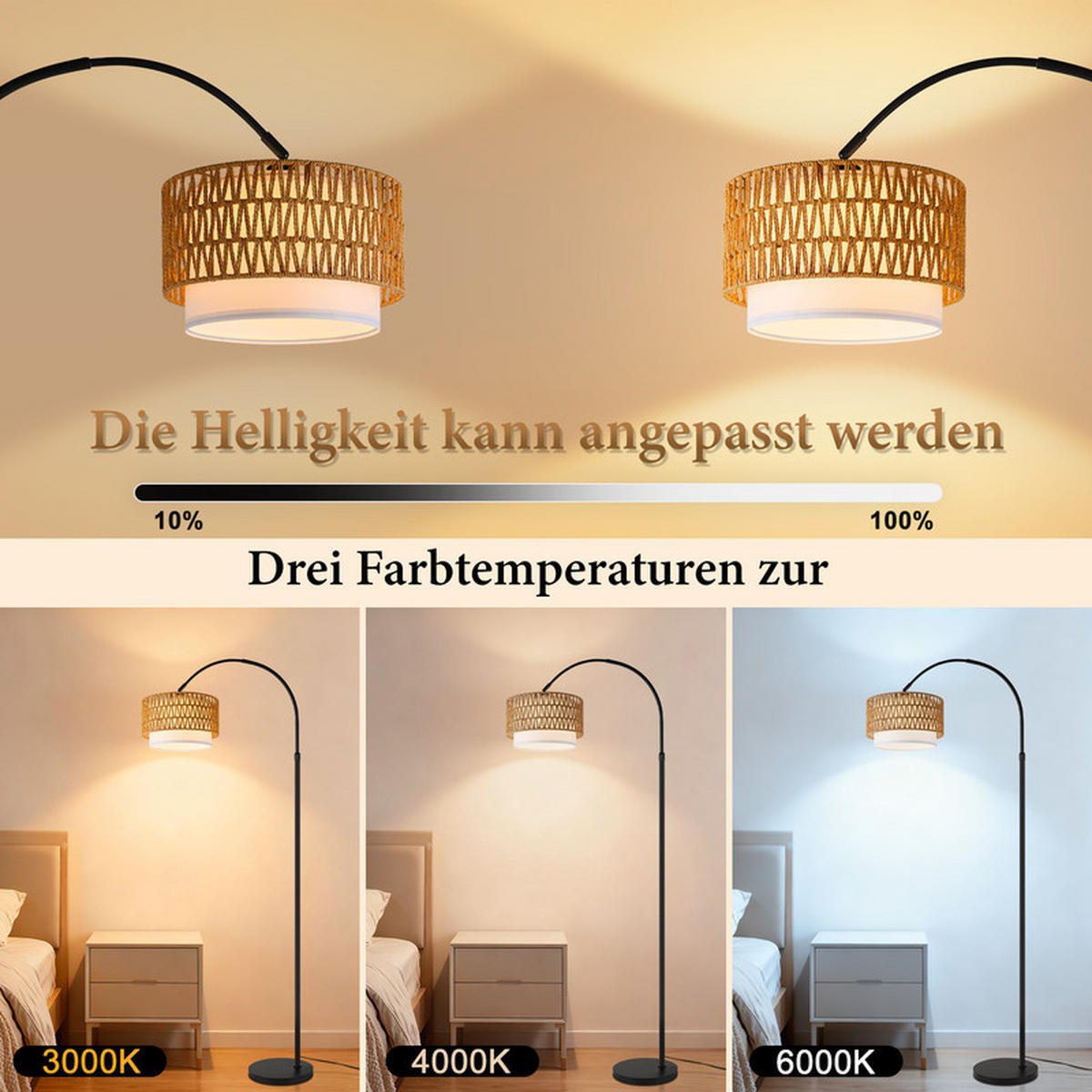 STEHLEUCHTE COLLINS Ⅲ 26/30/181 cm - Weiß, Metall (26/30/181cm) - Nettlife