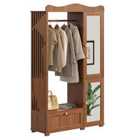 GARDEROBENSCHRANK mit Spiegel 115,5 x 38,5 x 194,5 cm MDF walnussfarben - Dunkelbraun, Holzwerkstoff (38.5/194.5/115.5cm) - Beauniv