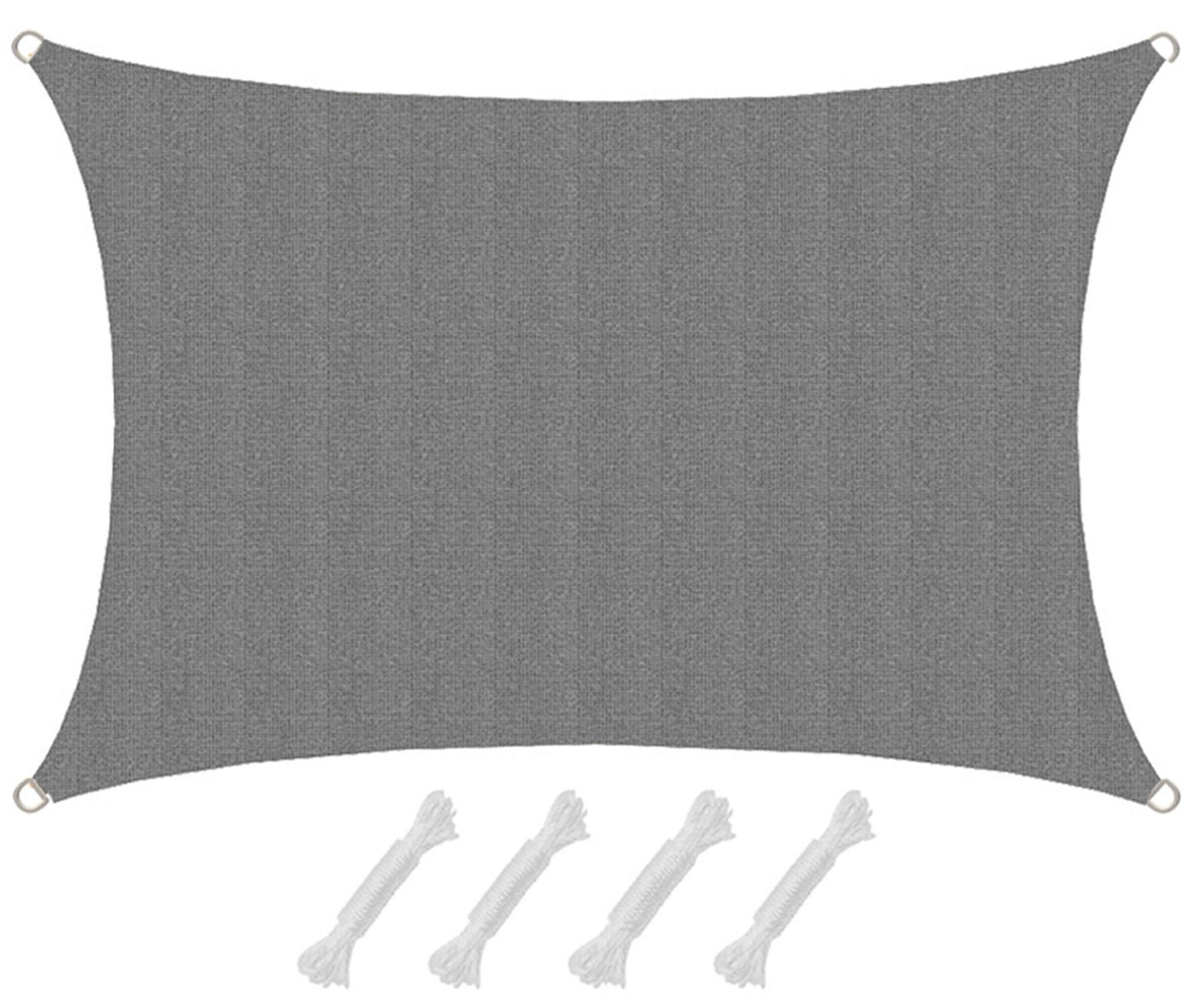 UV-SONNENSEGEL 1/2 m, Viereckig, Wasserdurchlässig, Grau - Grau, Kunststoff (100/200cm) - Amanka