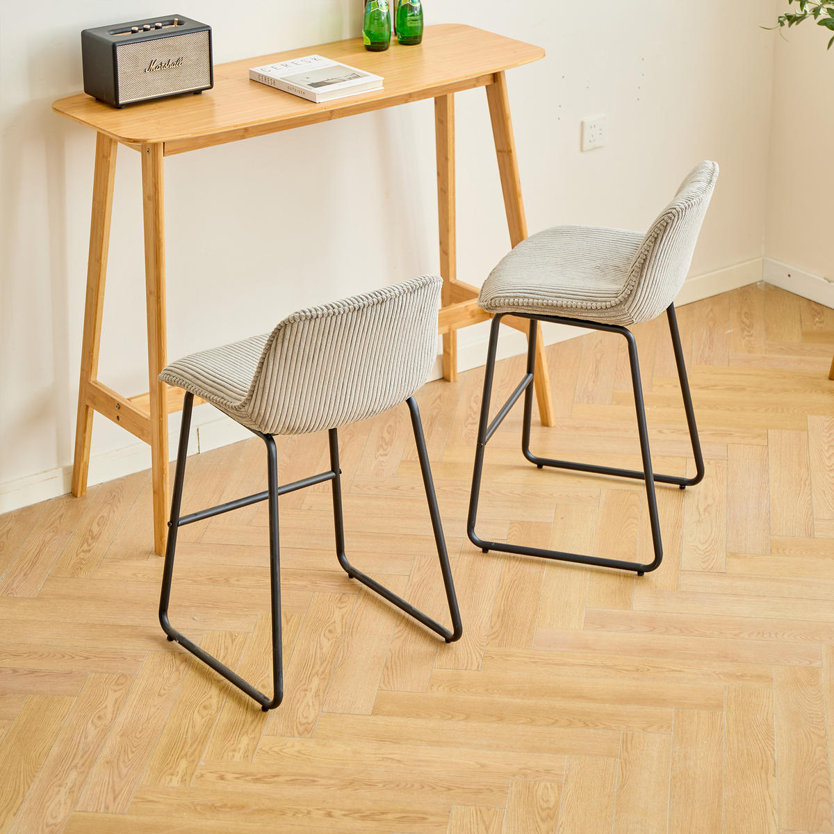 BARHOCKER 2er-Set Metall Grau - Grau, Metall (49/87/50cm) - Nordlys