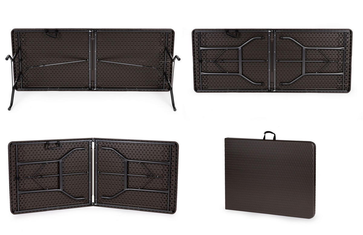 GARTENTISCH klappbar 180 x 75 cm - Dunkelbraun, Kunststoff (180/75/74cm) - Mat-Haus