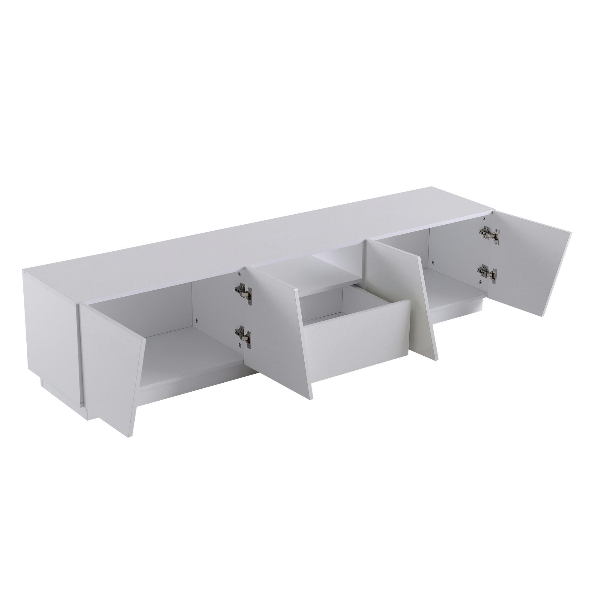 TV-ELEMENT mit 4 Türen 170 cm MDF Weiß - Weiß, Holzwerkstoff (37/42/170cm) - Beauniv
