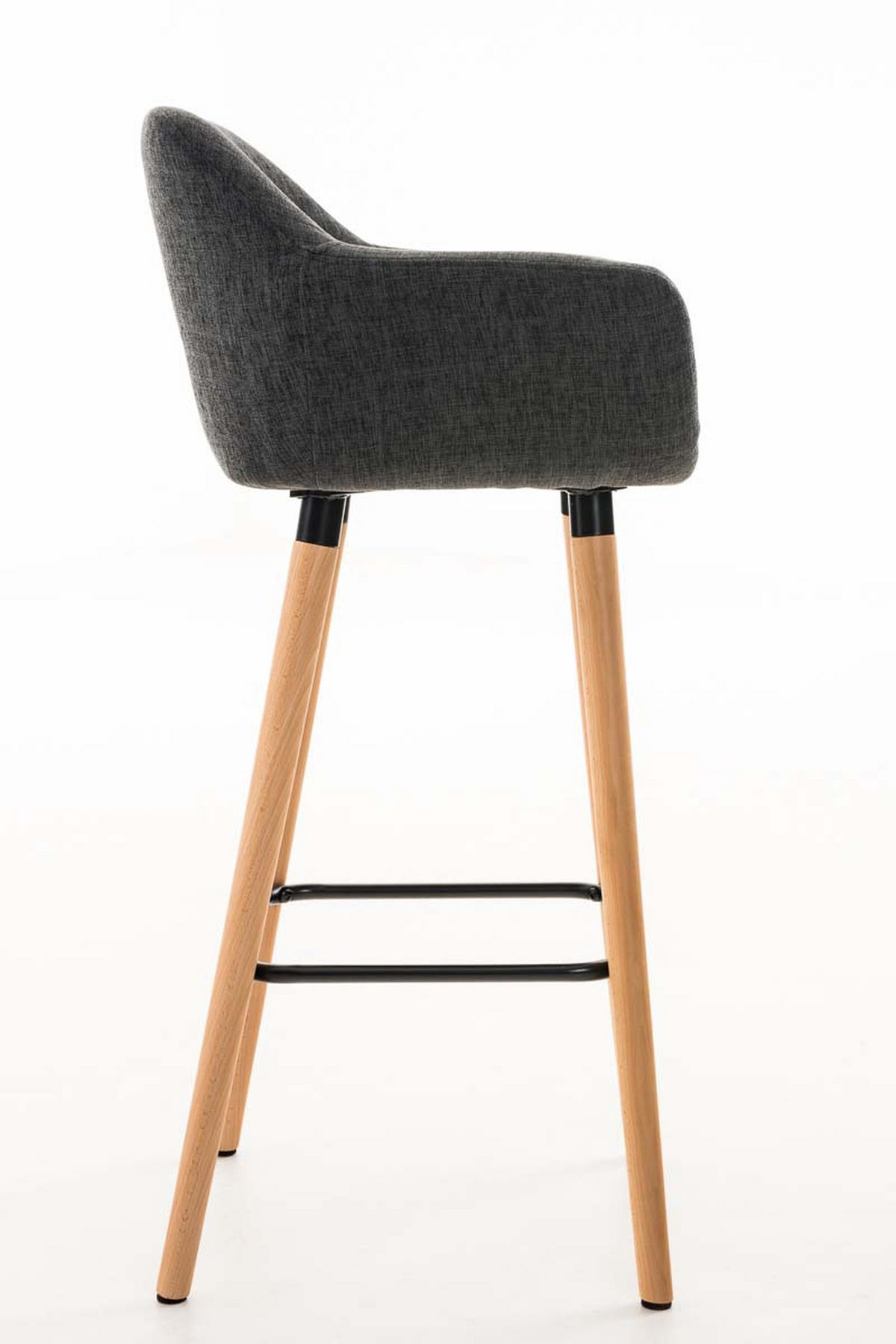 BARHOCKER Grande, 2er Set, Gestell Holz, Stoff Dunkelgrau - Dunkelgrau/Braun, Holz/Textil (55/99/46cm) - TPFLiving