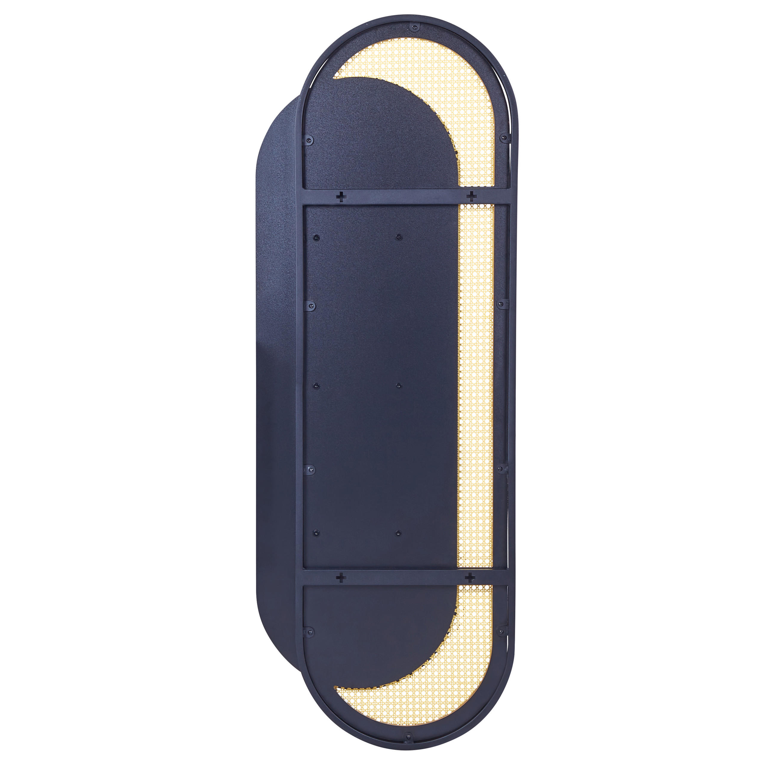WANDSPIEGEL Rattan naturfarben/schwarz oval 51/143 cm Creil - Schwarz/Naturfarben, Kunststoff (51/143/5cm) - Beliani