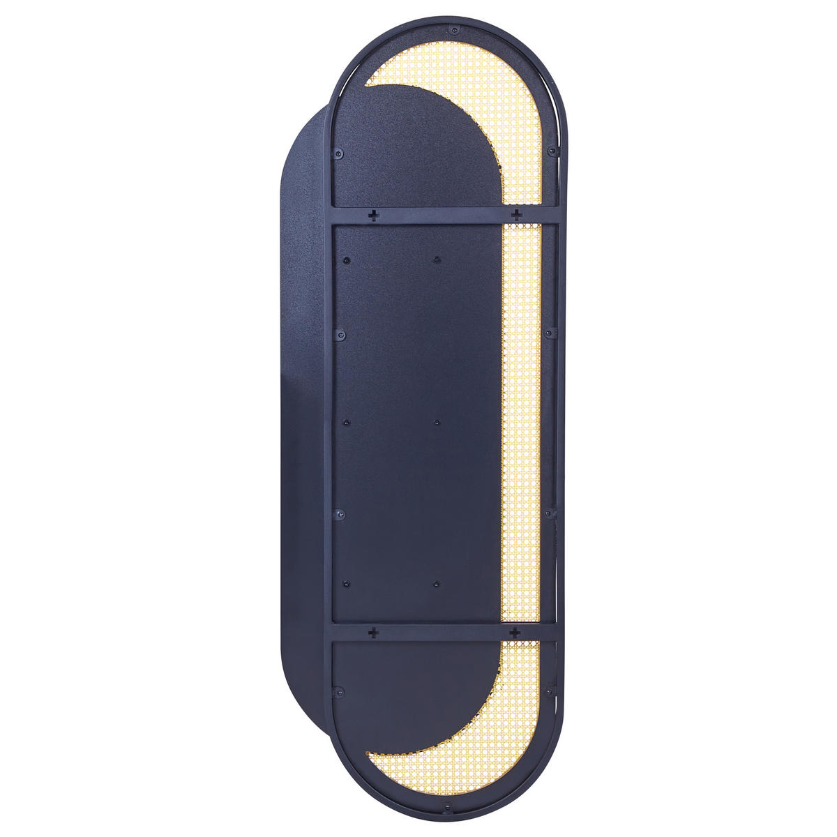 WANDSPIEGEL Rattan naturfarben/schwarz oval 51/143 cm Creil - Schwarz/Naturfarben, Kunststoff (51/143/5cm) - Beliani