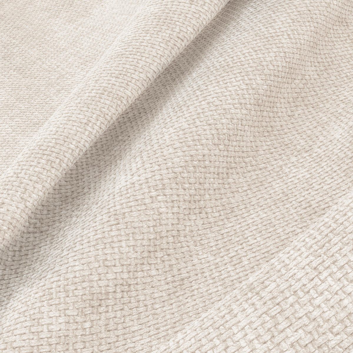 ECKSOFA rechtwinklig HANA Strickvelours Creme 260cm - Creme, Textil (260/155cm) - Premium Interiors