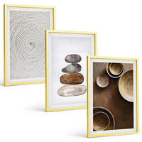 BILDER SET 3er Set - 40x60 cm Goldrahmen - Texturen in der modernen Kunst - Goldfarben, Kunststoff (40/60cm) - TULUP