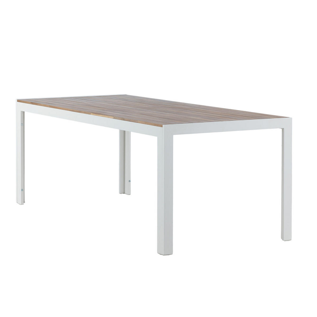 GARTENESSTISCH - Braun/Weiß, Holz (200/100/76cm) - home24