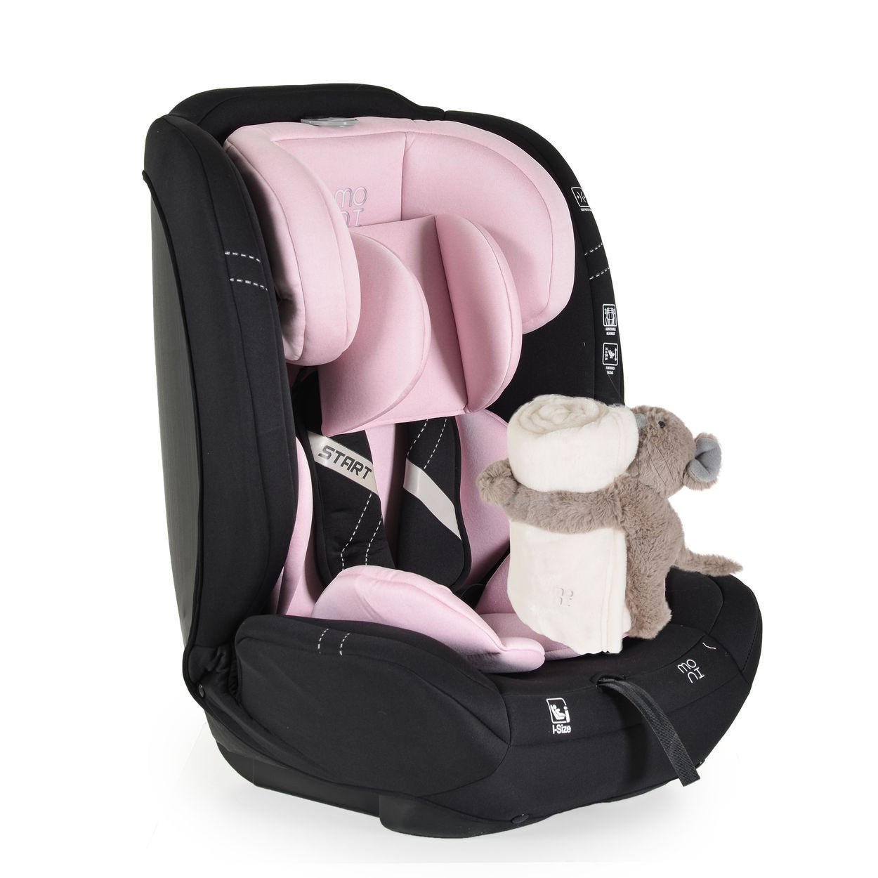 KINDERSITZ i-Size Start rosa (76-150cm) Kopfstütze verstellbar, Kuscheltier - Rosa, Kunststoff (45/60/46cm) - Moni