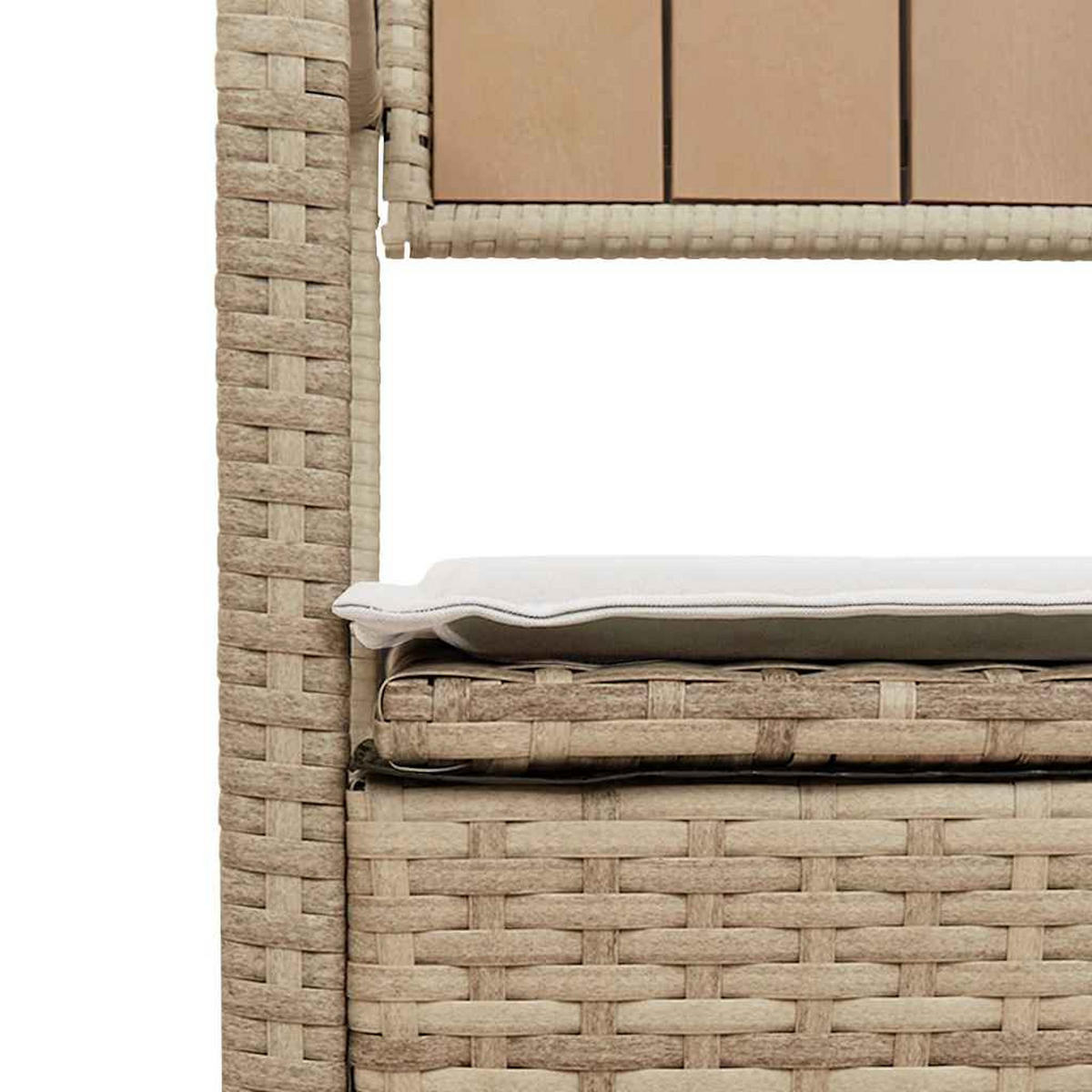 GARTENBANK Mit Stauraum Und Kissen Beige Poly Rattan - Beige, Kunststoff (54/74/111.5cm) - vidaXL