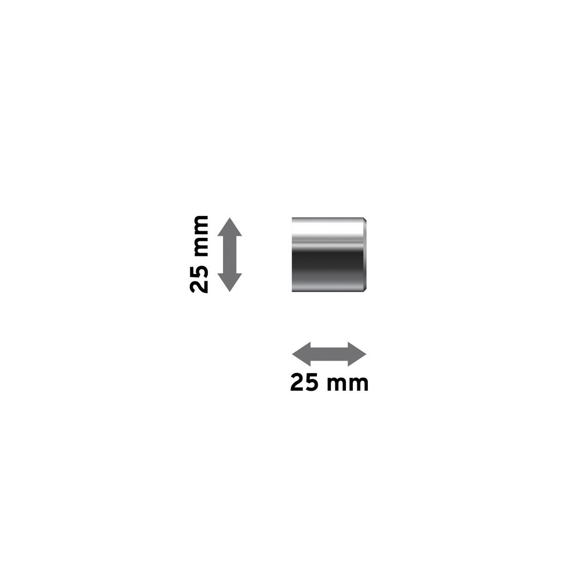 ENDSTÜCKE FÜR GARDINENSTANGEN 20 mm Ø, Santo Chrom, Packung 2 Stück - Chromfarben, Metall (2.5/2.5/2.5cm) - INTERDECO